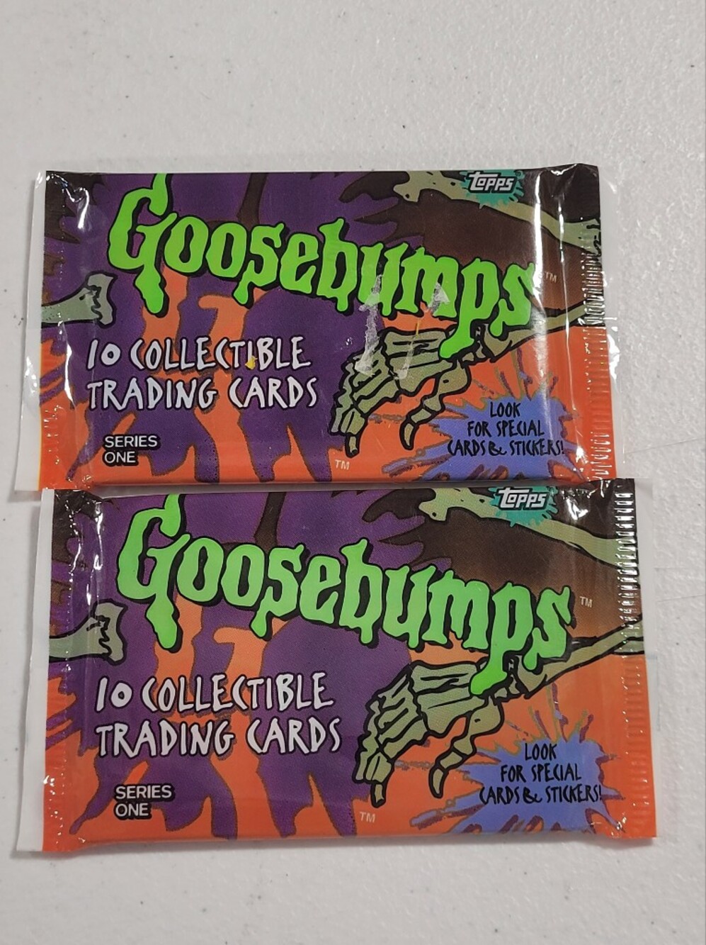 Topps Goosebumps Collectible Trading Cards Pack - Lot Of 2 Pkgs, 1996,